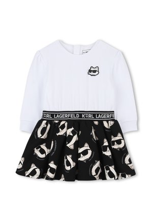 KARL LAGERFELD KIDS Jersey dress - white/black