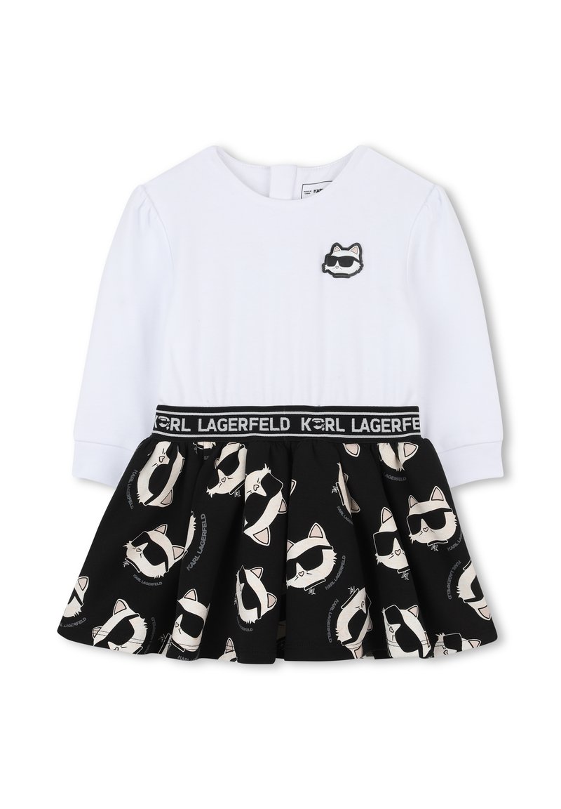 KARL LAGERFELD KIDS Džersio suknelė - white/black