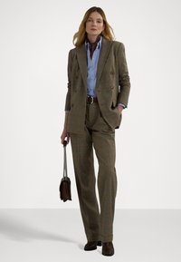 Lauren Ralph Lauren GLEN CHECK DOUBLE BREASTED WOOL BLAZER - Kratka jakna - brown multi