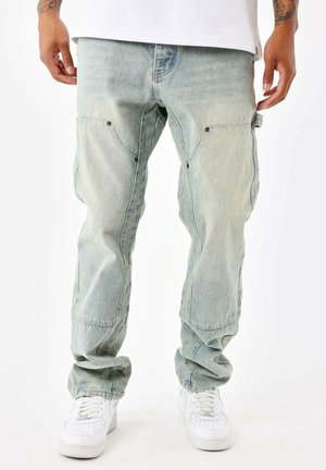 À DÉTAILS CHARPENTIER - Jean droit - bleu