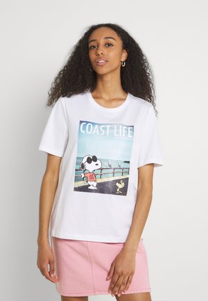 ONLPEANUTS LIFE BOXY VACAY - T-shirt con stampa - bright white