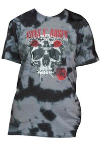 Paradiso Clothing ROSES FLOWER SKULL DIP DYE - Print T-shirt - black