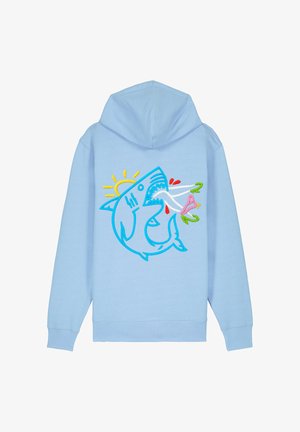 SHARK EMBROIDERY - Sweat zippé - blue