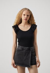 GAP - RUFFLE - Nyomott mintás póló - black Miniatűr kép 1