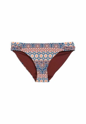 RUCHED SIDE  - Bikiniunderdel - red blue woodblock