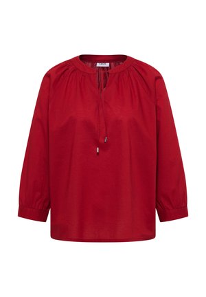 Cecil, 3/4-ARM BLUSE MIT SPLIT NECK IN UNIFARBE - Blouse - tamarillo red