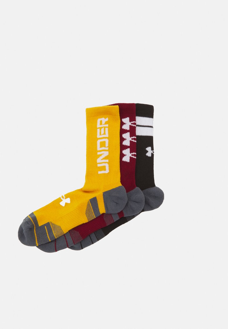 Under Armour 3PK CREW - Calcetines de deporte - cardinal / black / white