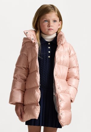 CELIA METALLIC LONG HOODED DOWN JACKET - Abrigo de plumas - hint of pink metallic