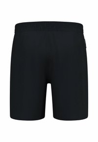 Zwarte zwemshorts van lichtgewicht stof, met een slim fit ontwerp, elastische tailleband en zonder zichtbare hardware of branding.