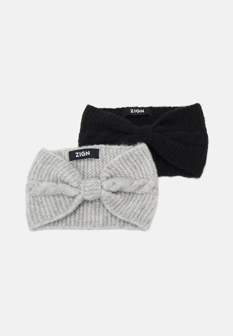 Zign 2 PACK - Ear warmers - black/grey
