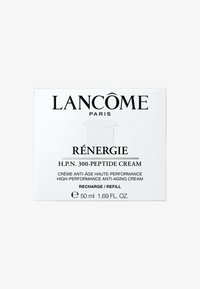 Białe opakowanie z wyraźnym czarnym napisem „Lancôme Paris” oraz „Rénérgie H.P.N. 300-Peptide Cream”. Pojemność 50 ml.