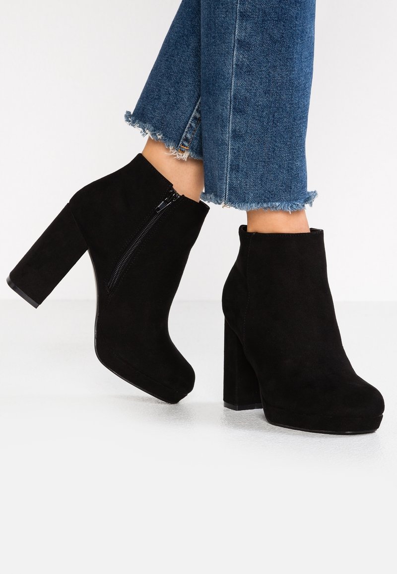 New Look Wide Fit Botines de tacón - black