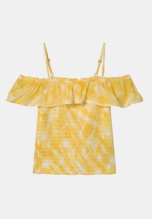 SMOCKED RUFFLE TUBE - Blůza - yellow
