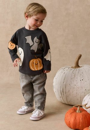 Next, REGULAR FIT - LONG SLEEVE BACK GRAPHIC T-SHIRT - Long sleeved top - charcoal grey halloween character