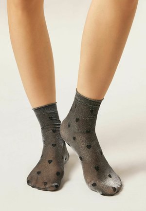 SHEER DENIER GLITTER & HEARTS - Chaussettes - black