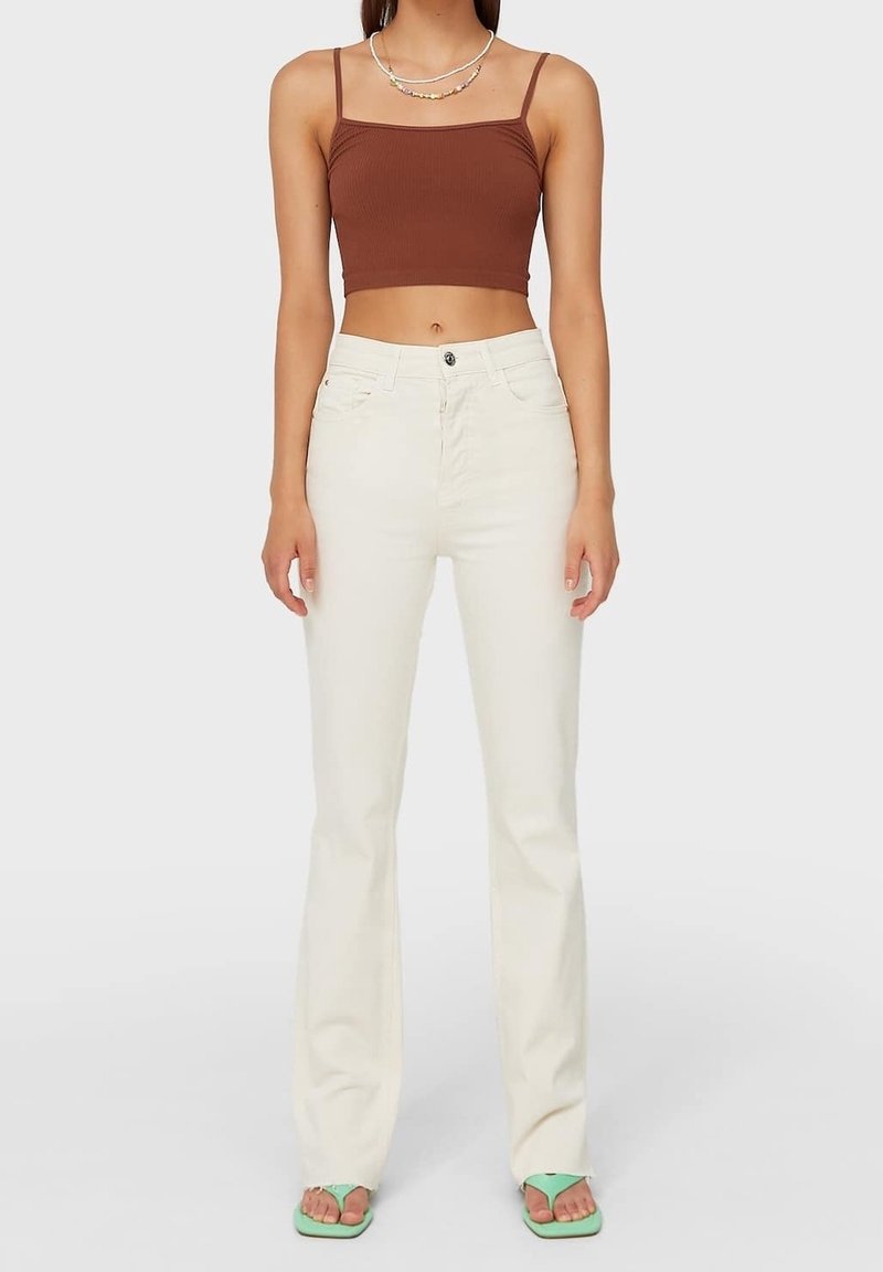 Stradivarius Flared Jeans - mottled beige