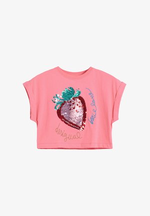 STRAWBERRY SEQUIN CROPPED - Majica kratkih rukava s printom - pink