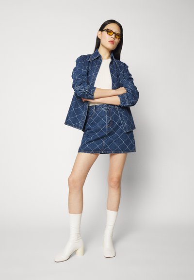 Ksenia Schnaider SKIRT WITH RABITZ - Fustă denim - medium blue