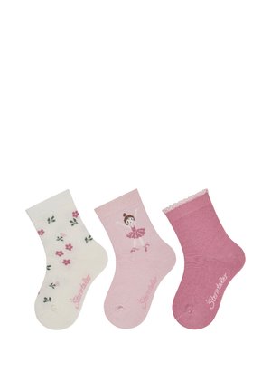 Sterntaler, SOCKEN 3ER PACK BLUMEN, BALLERINA UND UNI MIT ELASTISCHEM BÜNDCHEN - Socks - ecru