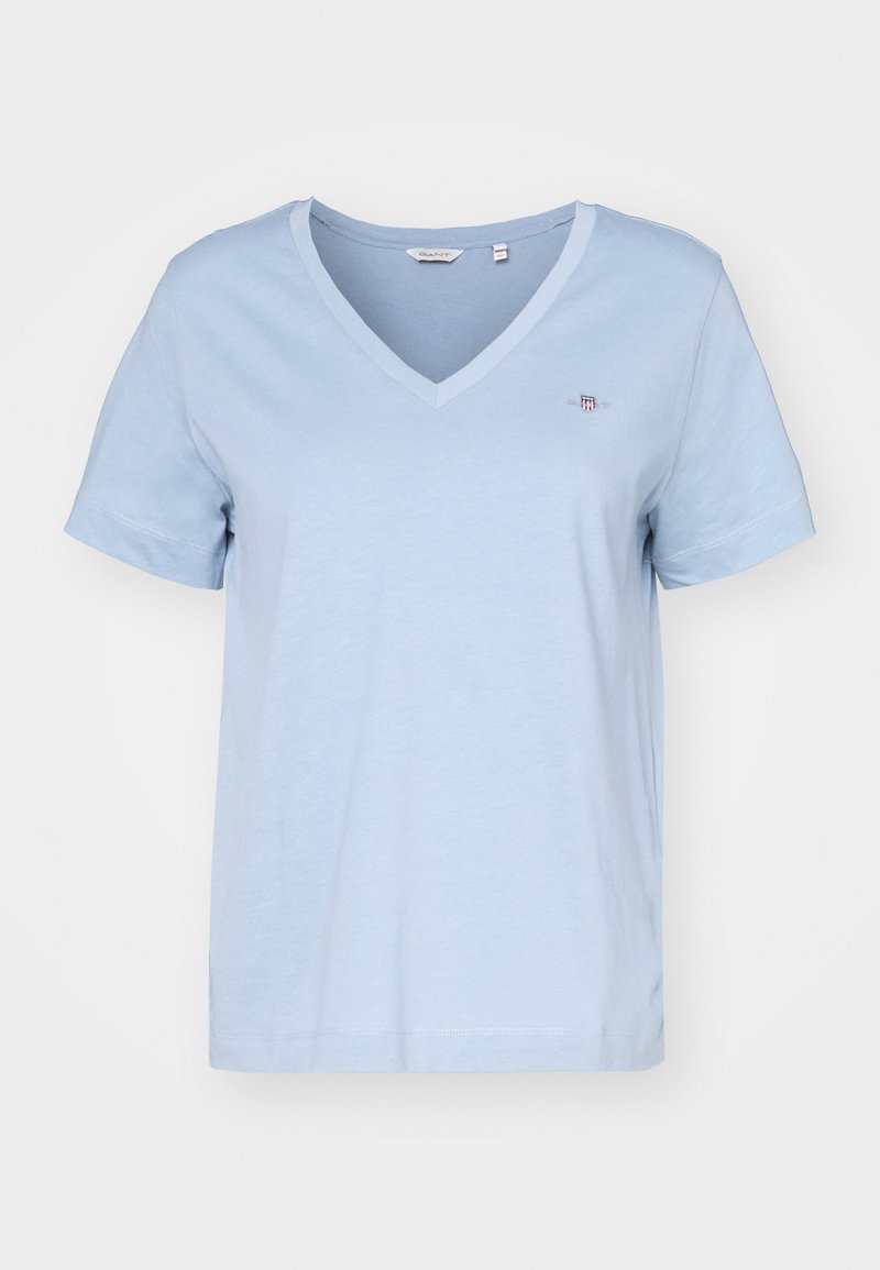 GANT SHIELD V-NECK  - T-Shirt basic - dove blue