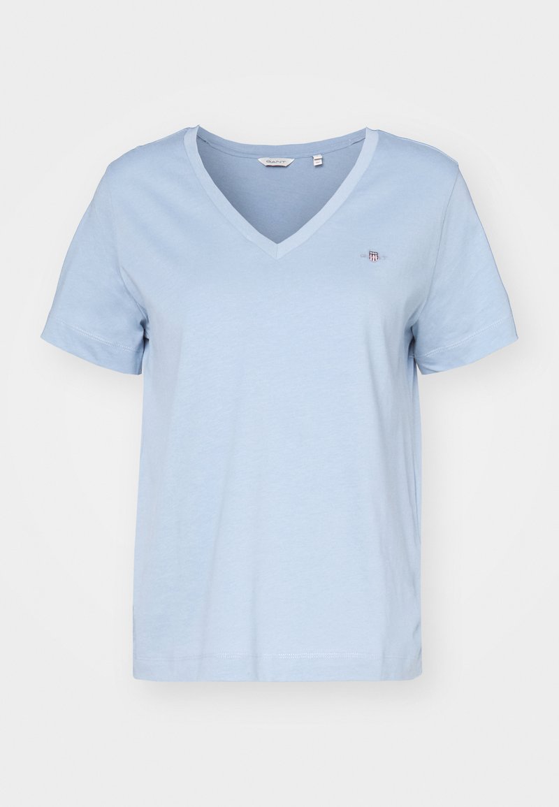 GANT - REG SHIELD V-NECK - T-Shirt basic - dove blue, Vergrößern