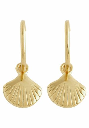 SHELL DROP HOOP REGULAR FIT - Orecchini - gold plated sterling silver