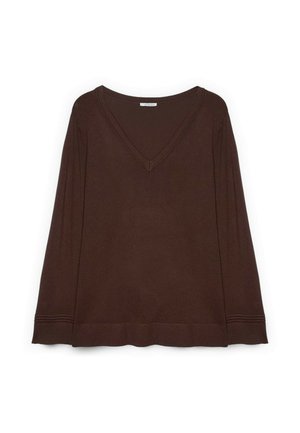 Fiorella Rubino, MAGLIA SCOLLO A V - Maglione - marrone