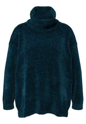 Ulla Popken CHENILLE STEHKRAGEN LANGARM - Maglione - pétrol