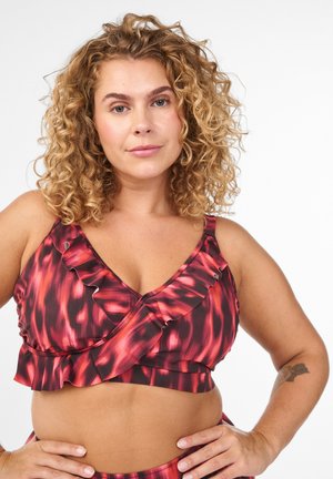 Zgornji del kopalk - blurry cerise aop