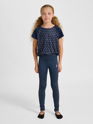 Hummel MIX MID WAIST - Leggings - black iris