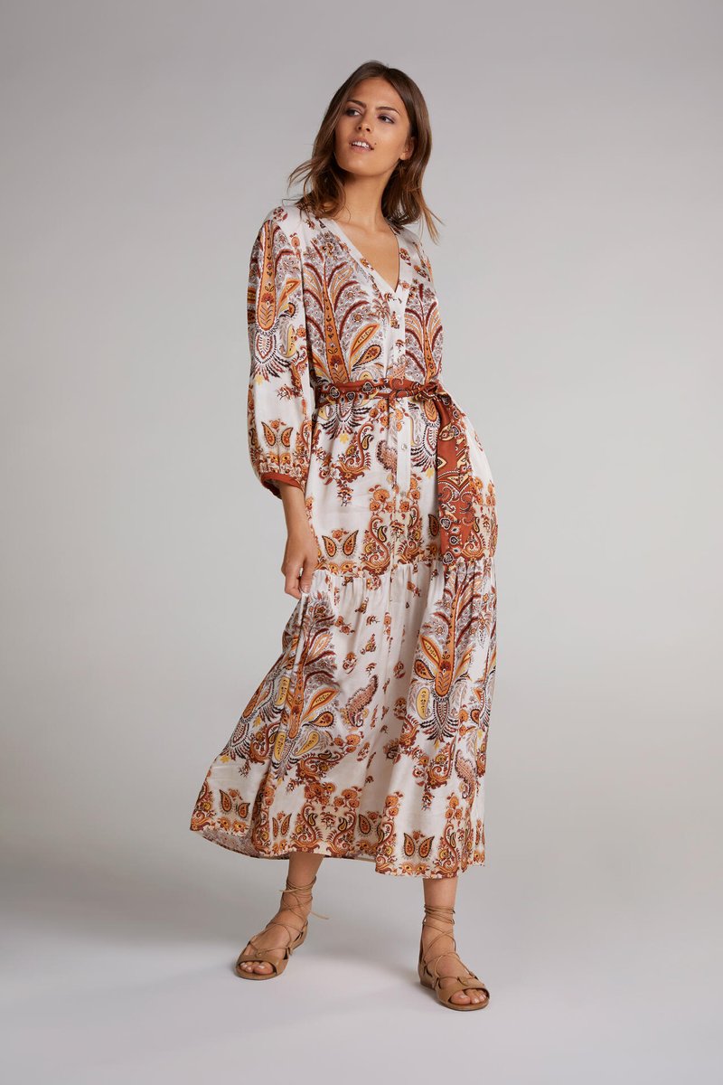 Oui Freizeitkleid Beige Zalando De 