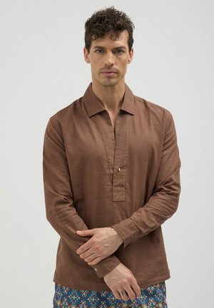 KAFTANO TINTA UNITA  - Shirt - marrone
