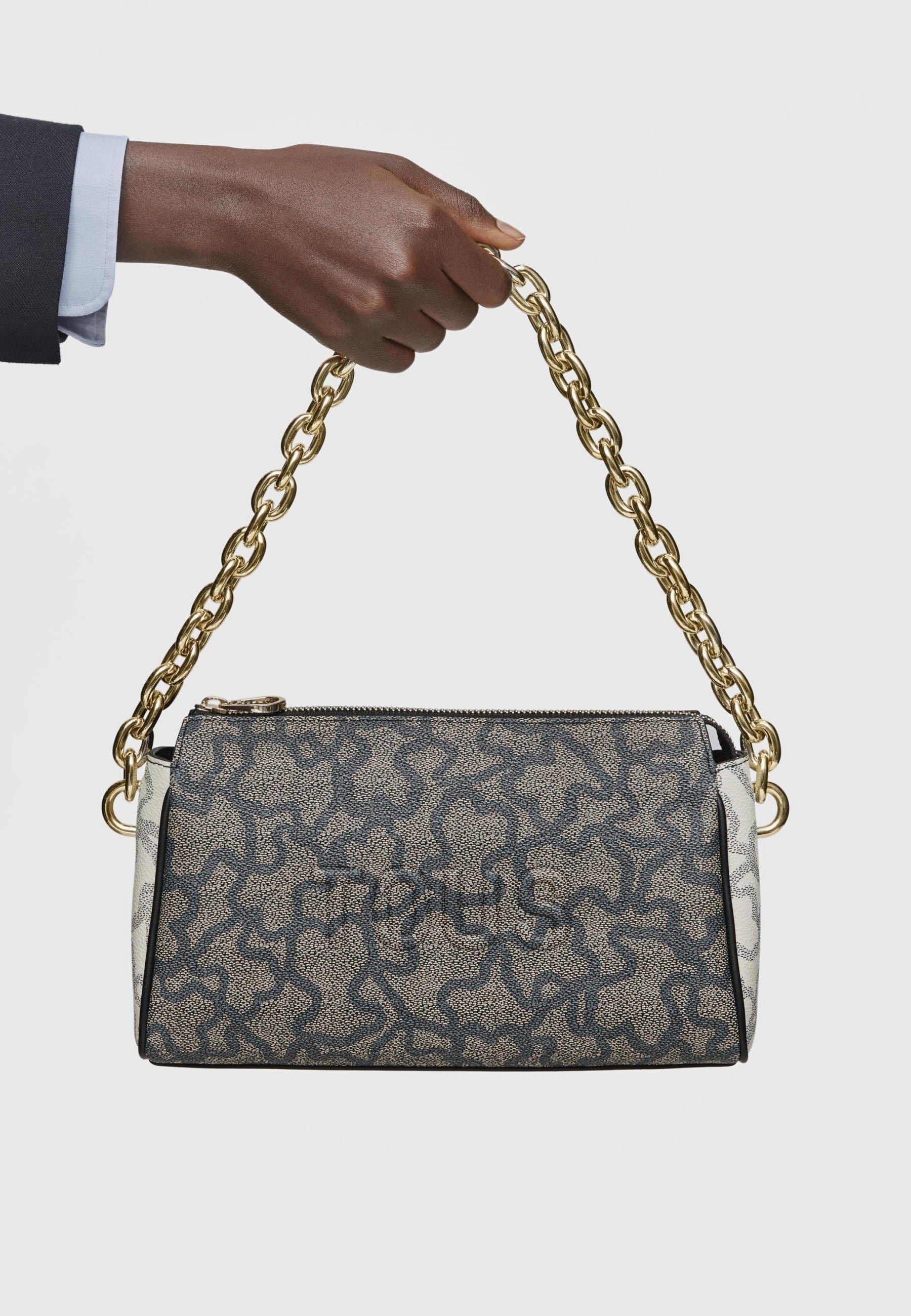 Borsa A Tracolla Media TOUS Chain Kaos Icon | In Tela E Poliuretano Nero/beige | Con Tracolla Regolabile E Catena Dorata - 2