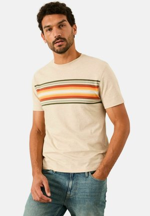 TALL FIT - CHEST STRIPE - T-Shirt print - natural