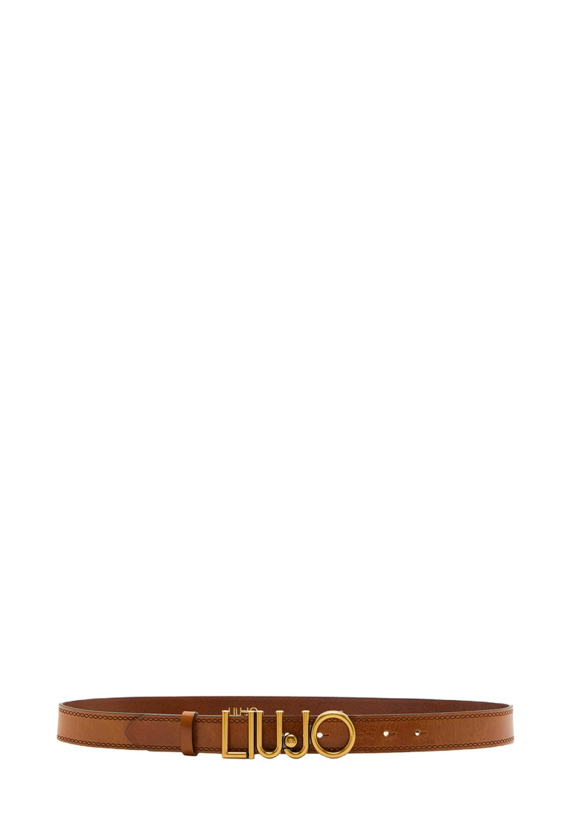 Liu Jo Logo Belt, Brown Leather with Goldtone Hardware Liu Jo Belt with logo Black Women – MAXIMILIAN.it main image 3