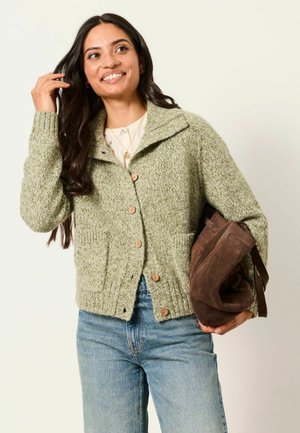 FatFace, FREYA FUNNEL NECK KNITTED CARDIGAN - Cardigan - sage green