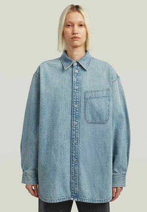 POCKET - Spijkerjas - sun faded pacific blue