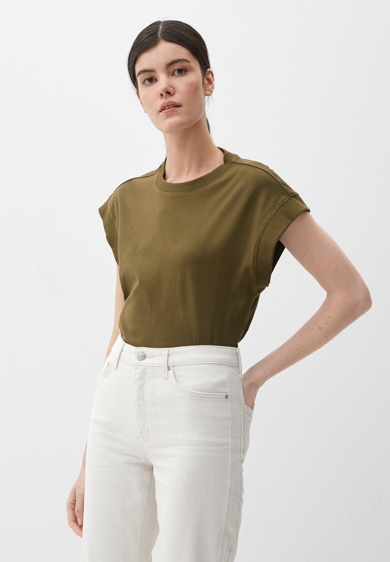 s.Oliver MET RIBBOORD - T-shirt basique - olivgrün
