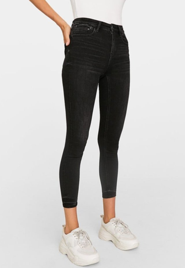 MIT HOHEM BUND - Jeans Skinny Fit - black