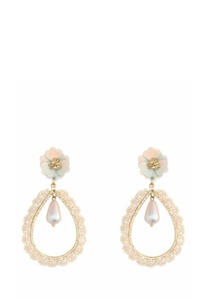 FLOWER PEARL DROP - Korvakorut - white