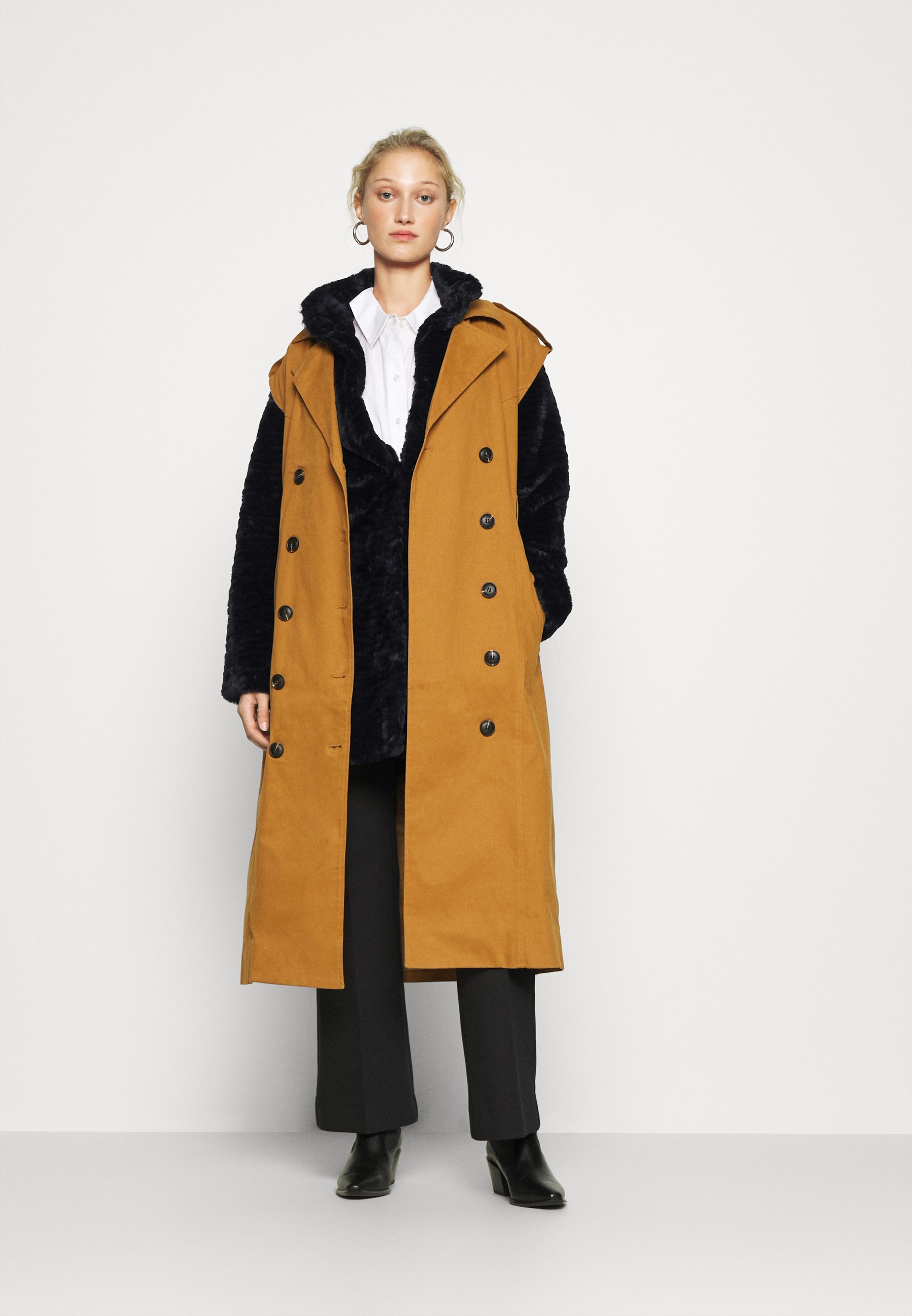 textured longline coat