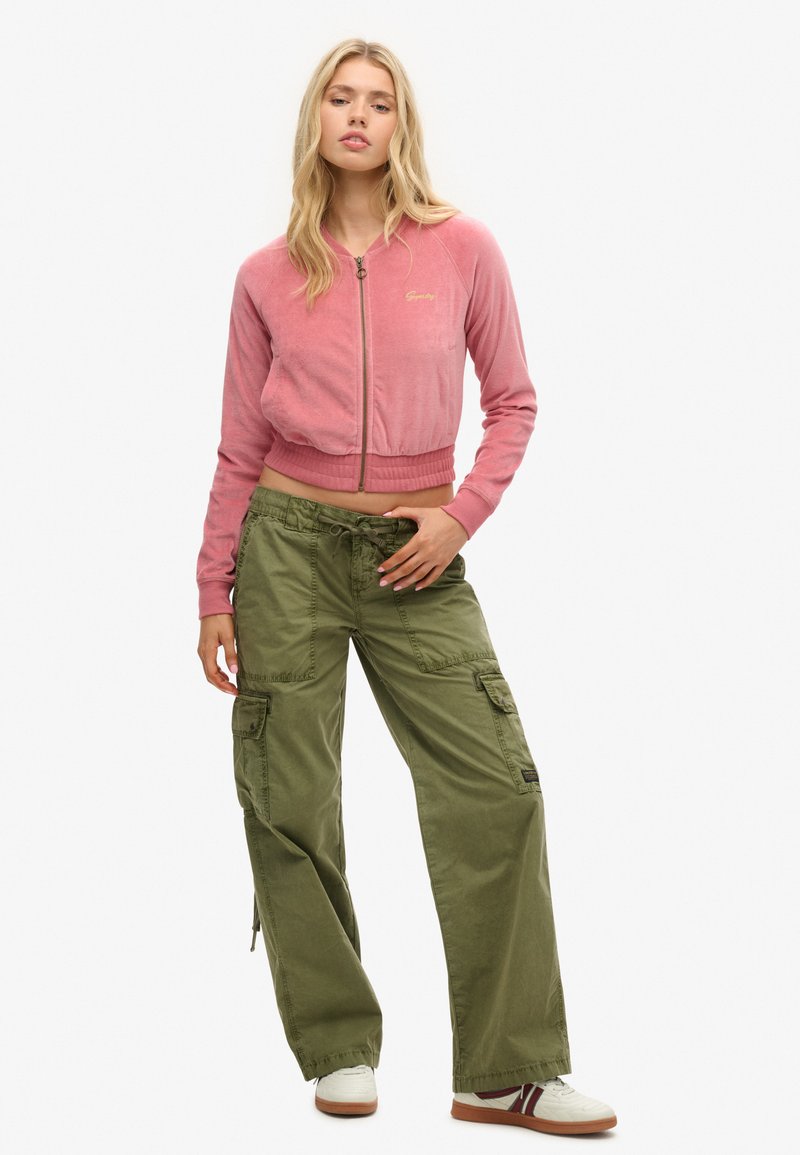 Superdry & Co Sweater met rits donkerroze