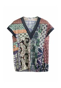 Next REGULAR FIT - SHORT SLEEVE V-NECK BUBBLEHEM - Pusero - blue patch print