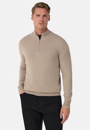 SUSTAINABLE HALF ZIP  - Neule - taupe