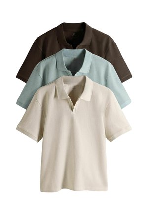 REGULAR FIT - 3 PACK HEAVY TROPHY NECK - Polo shirt - aqua cream