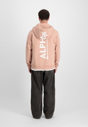 BACK HOODY - Felpa con zip - dusty coral