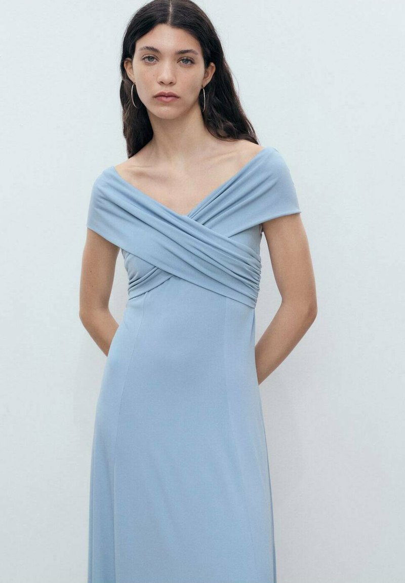 princess polly baby blue dress Crossover Wrap Denim Dress – Lily Claire main image 0