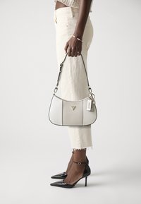 Guess - NOELLE TOP ZIP SHOULDER BAG - Handbag - off white/taupe Thumbnail Image 1