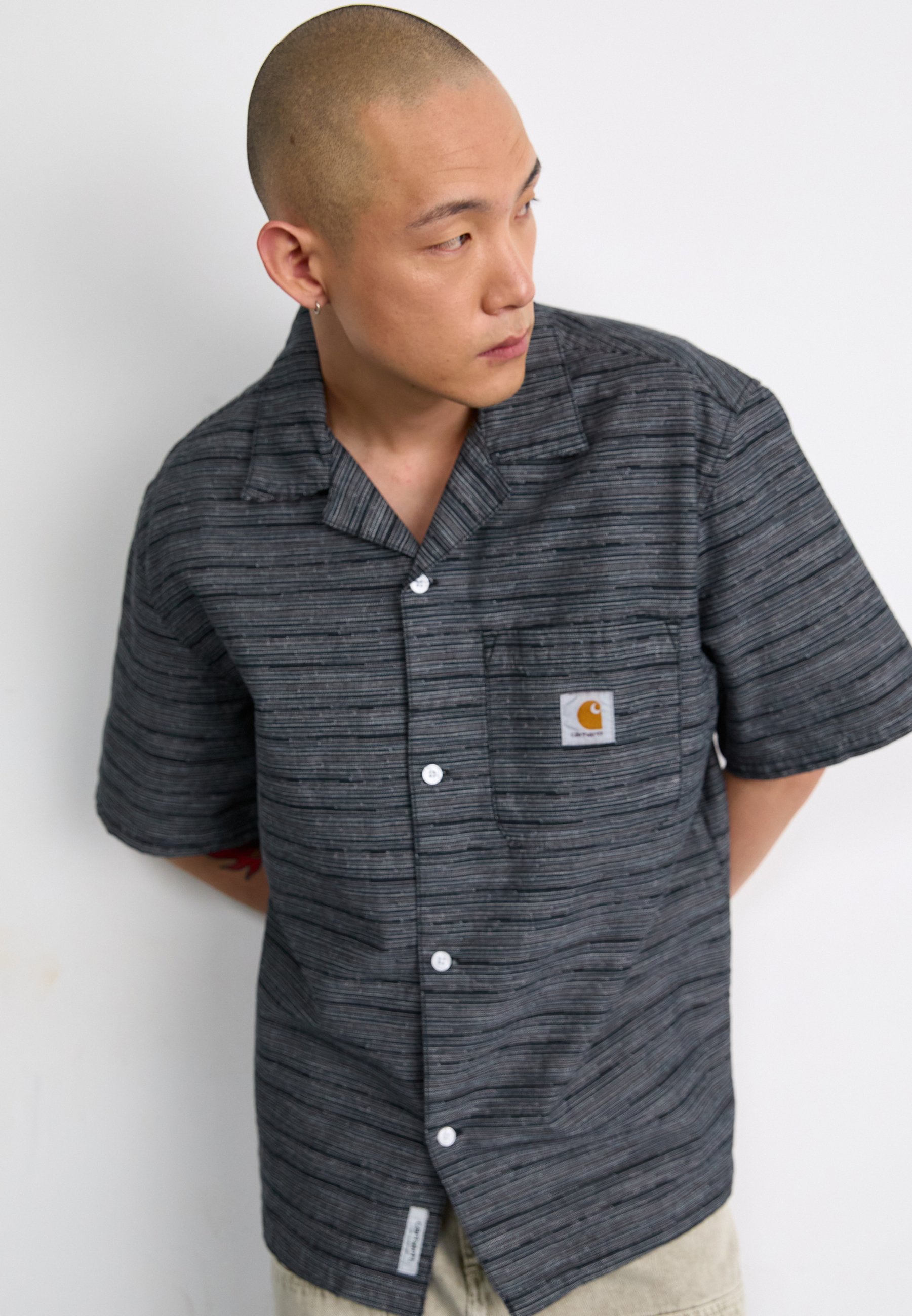 Carhartt WIP GELLAR GLENVILLE - Shirt - black rinsed/black