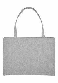 Borsa tote in tessuto grigio con due manici, forma rettangolare, design essenziale e superficie liscia. Nessun motivo o dettaglio hardware aggiuntivo.
